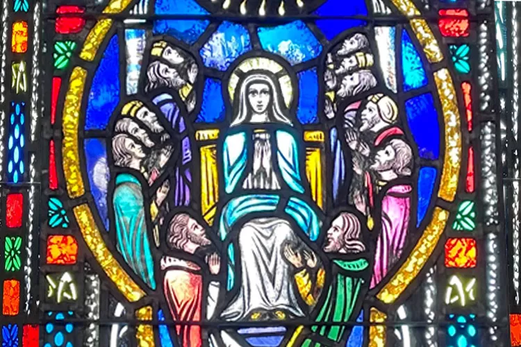 Pentecost stained glass window