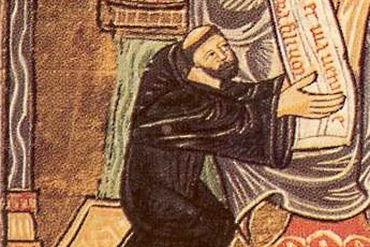 Monk with manuscript